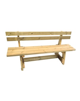 Mesa de madera de exterior MASGAMES CALELLA con bancos con respaldo MASGAMES VIC