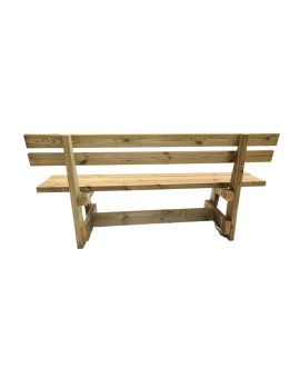 Mesa de madera de exterior MASGAMES CALELLA con bancos con respaldo MASGAMES VIC