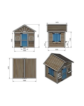 Casita infantil de madera por paneles Masgames VISBY elevada 60 cm