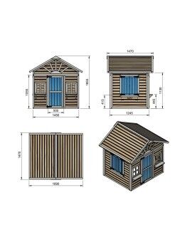Casita infantil de madera por paneles Masgames VISBY elevada 60 cm