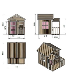 Casita infantil de madera por paneles Masgames OLDEN