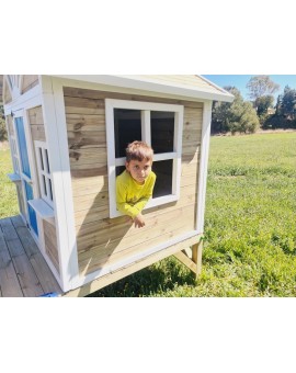 Casita infantil de madera por paneles Masgames VISBY elevada 60 cm