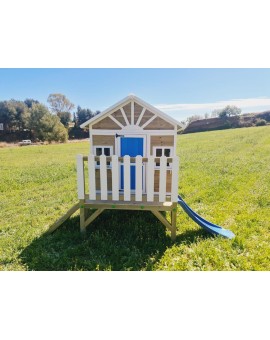 Casita infantil de madera por paneles Masgames VISBY elevada 60 cm