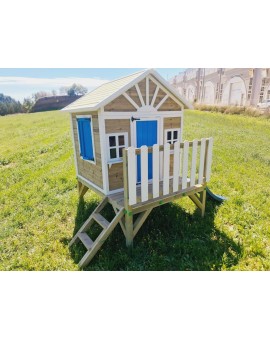 Casita infantil de madera por paneles Masgames VISBY elevada 60 cm