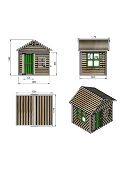 Casita infantil de madera por paneles Masgames FLAM elevada 60 cm