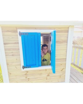 Casita infantil de madera por paneles Masgames VISBY elevada 90 cm