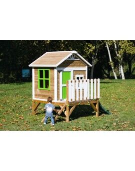 Casita infantil de madera por paneles Masgames FLAM elevada 60 cm