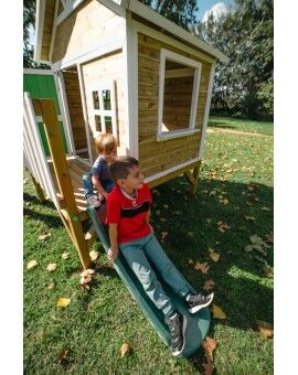 Casita infantil de madera por paneles Masgames FLAM elevada 60 cm