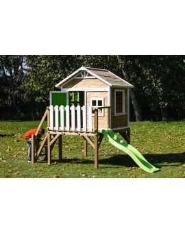 Casita infantil de madera por paneles Masgames FLAM elevada 90 cm