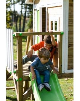 Casita infantil de madera por paneles Masgames FLAM elevada 90 cm