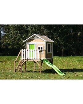 Casita infantil de madera por paneles Masgames FLAM elevada 90 cm
