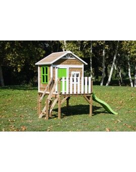 Casita infantil de madera por paneles Masgames FLAM elevada 90 cm