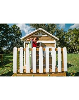 Casita infantil de madera por paneles Masgames FLAM elevada 90 cm
